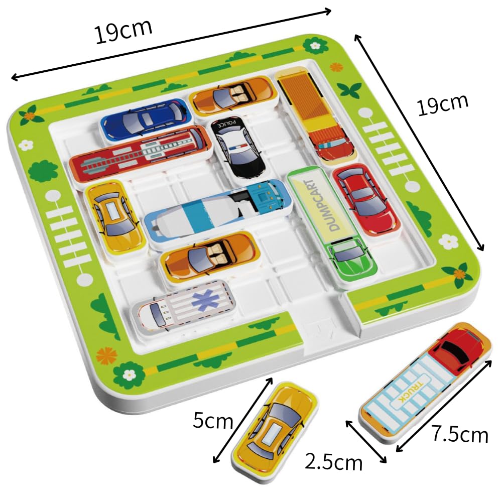 Ms.0 Magnetic Car Puzzle, Escape Game, Slide Puzzle, Educational Toy, Magnetic Toy, Brain Training (750 Questions, 22 Cars) [Used]