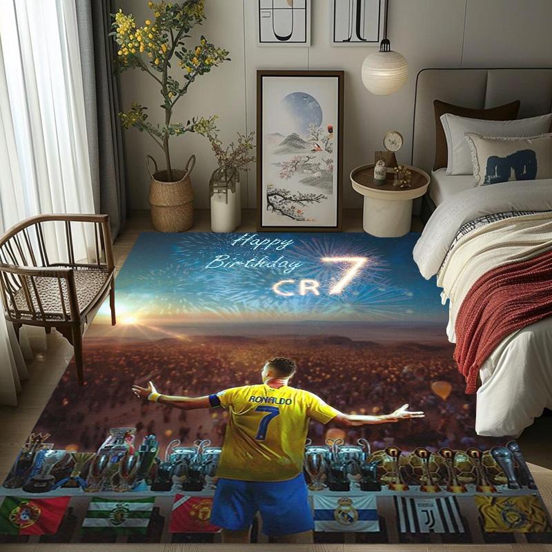 Cristiano Ronaldos Erbe Teppich Wohnzimmer- und Schlafzimmerteppiche Druck Schutzmatte Kunst Fußmatte