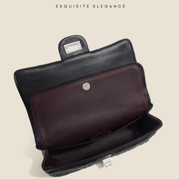 European and American Retro, Camellia Sheepskin Rhombus Chain Women's Bag, New High-end Shoulder Armpit Bag