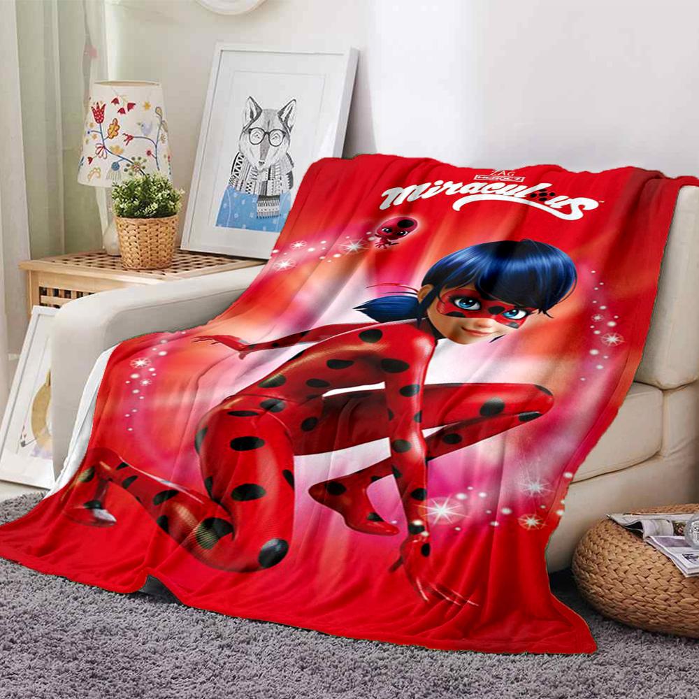 Miraculous Theme Printed Blanket - Perfect for Couch, Bed, Travel & Outdoor Use | Machine Washable, Cozy & Durable.