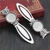 New Fashion 2pcs 20mm Inner Size Antique Silver Plated Bronze Simple Style Handmade Bookmark Cabochon Base Cameo Setting