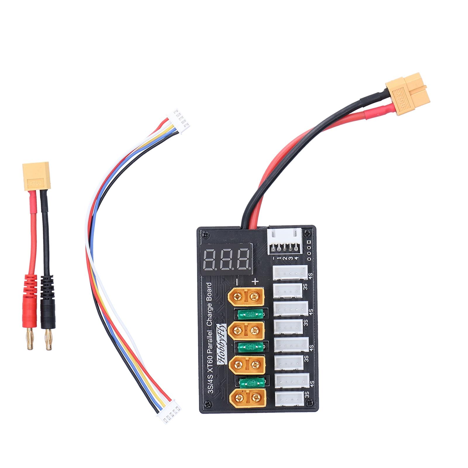 

Charging Board 3S 4S XT60 20A Cycle Display Voltage Parallel Board for Most Banana Connector Balance Chargers