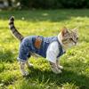 Salopette di Denim Leggere e Traspiranti per Cani con Spallacci Regolabili, Tessuto Morbido Lavato, Stile Casual, Abbigliamento per Animali Domestici Adatto per Primavera e Autunno