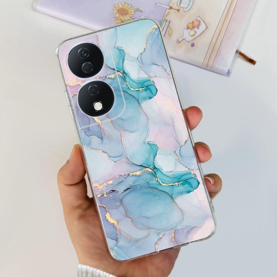 For Cover Honor X7b 5G Case For Honor X8B 4G Love Heart Women Fashion Luxury Pattern Housing Etui Huawei HonorX8b Soft Clear TPU