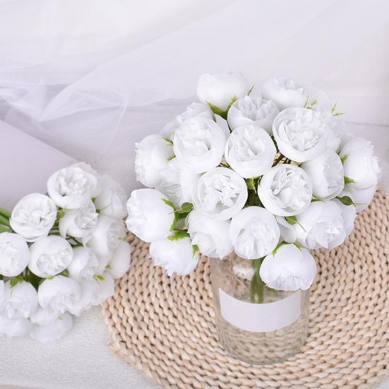 Simulated Peony Flowers Bouquet Real Touch No Withering 27 Heads Artificial Flowers DIY Arrangements