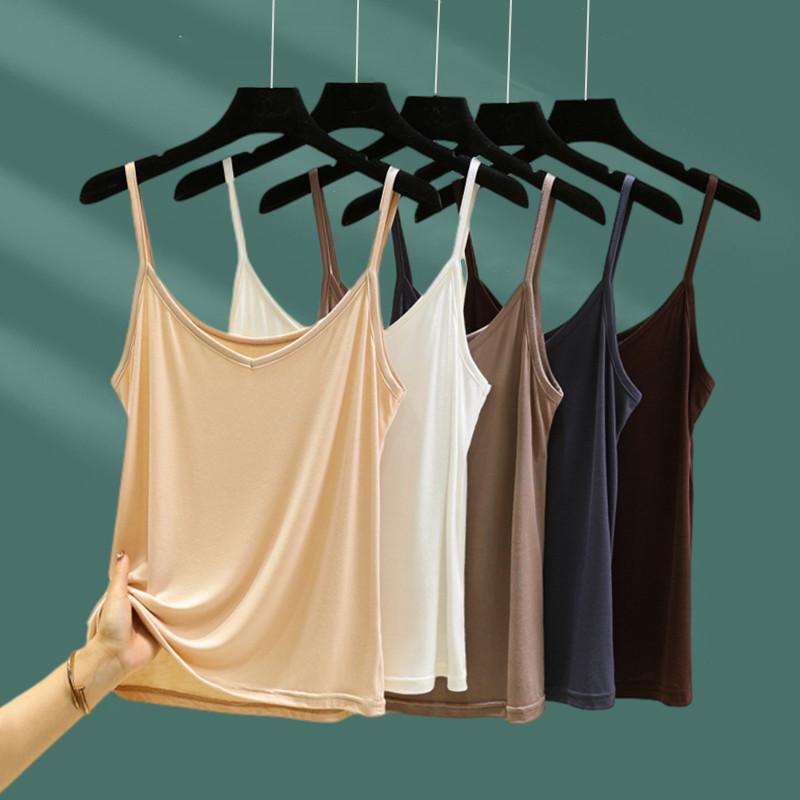 New outer wear Modal sling vest large size women's summer thin v-neck sleeveless inner bottom top