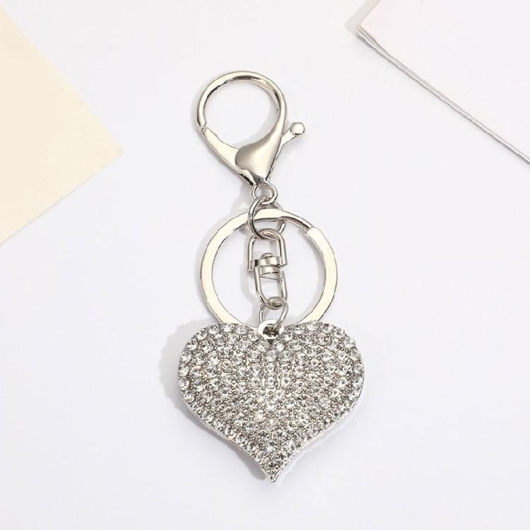Stilvoller Herz-Schlüsselanhänger Strass-besetzter Anhänger Korrosionsbeständiger Schlüsselanhänger für Schlüssel oder Taschen-Dekoration