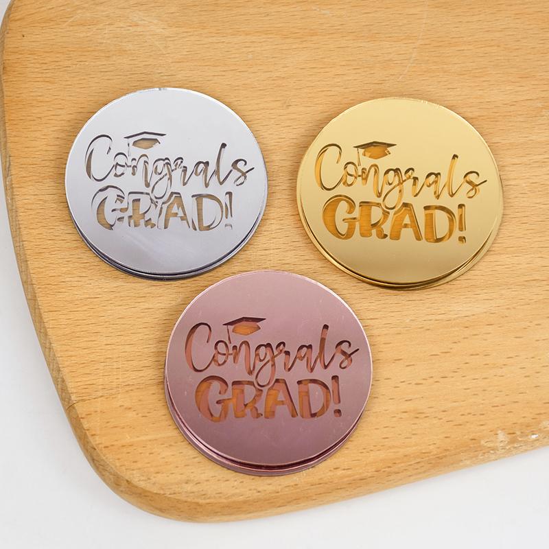 10Pcs Congrat Bachelor Hat Cupcake Toppers Acrylic Cake Topper Graduate Party Graduation Cake Decorating Supplies Class of 2024