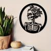 Gothic Skull Rose Metal Wall Art Sculpture Dark Romantic Home Decor Gift
