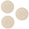 3Pcs European Style Round Cotton Gauze Placemats, Heatproof Non Slip Table Mats for Dining Table, Cup Coasters ZSY