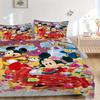 3pcs Mickey Mouse Minnie Mouse Floral Bedding Set Includes 1 Quilt Cover and 2 Pillowcases, Comfortable Bedding W071