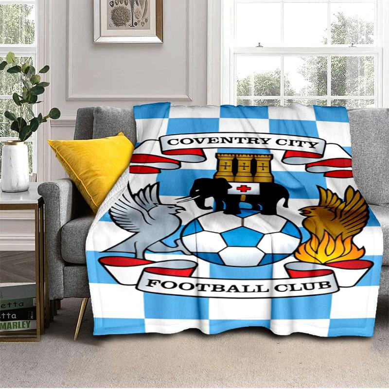 Coven-try Football Club Crest Printed Throws Blanket Soft Flannel Blankets for Couch Bed Gifts for Men Women Picnic blanket Christmas gifts