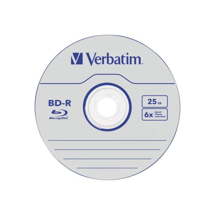 Disques BD-R - VERBATIM - 50 supports - 25 Go - 6x - Spindle