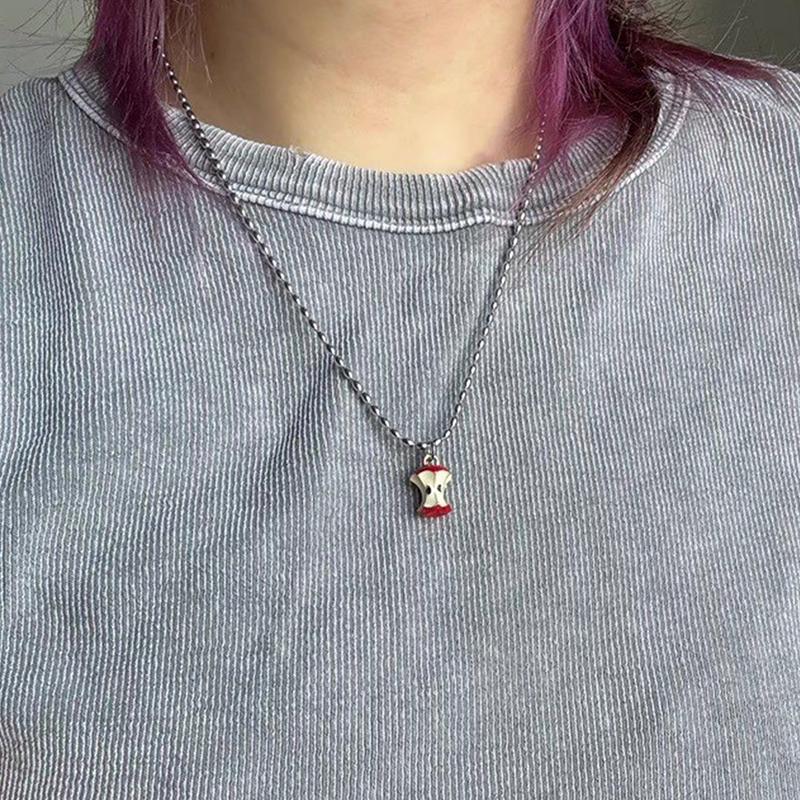 

Креативный Милый Кулон в виде Яблочного Зернышка, Серебристый Цвет, Овальное Ожерелье из Рисовых Бусин для Женщин и Мужчин, Личностные Ретро Украшения OneSize