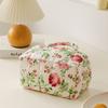 Floral Print Floral Quilted Baskets with Handles Lightweight Storage Basket Portable Desktop Storage Organize Household