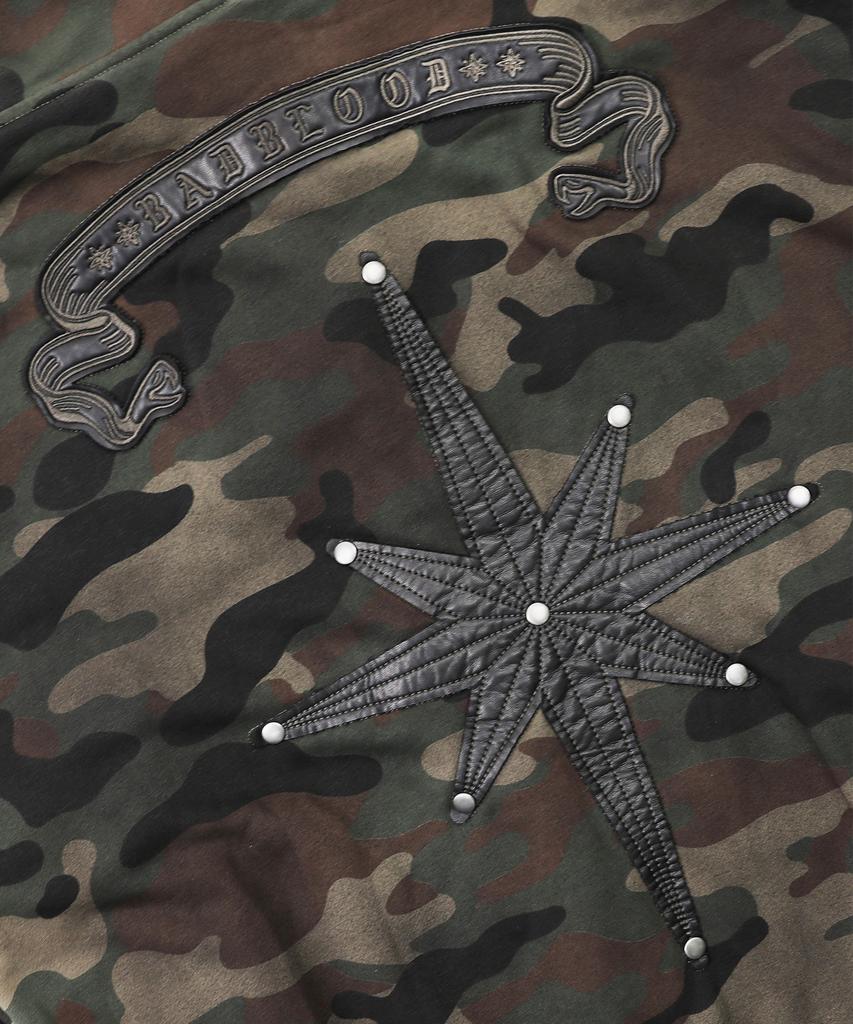 Badblood Cosmo Patch Zip-Up Hoodie - Green Camo
