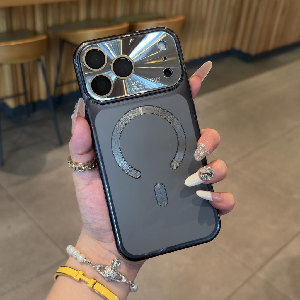 Crystal Lens Protector Magnetic Case For For Iphone 17 16 1 14 13 Pro Max For Wireless Charge Shockproof Matte Cover