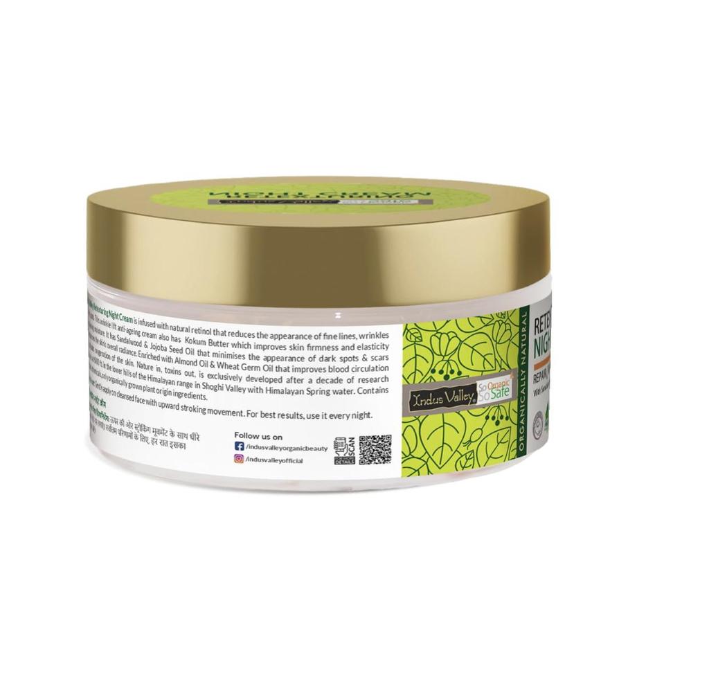 Night Repair Cream with Mysore Sandalwood and Kokum Oil (50 Ml), Retexturing Night Cream, Indus Valley