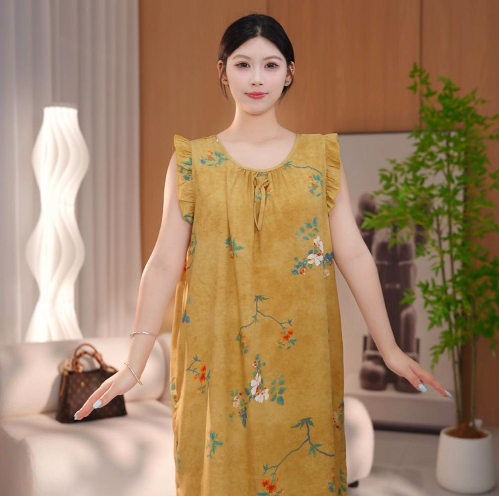 Women's Cotton Silk Camisole Pajama Dress - Summer, Loose Fit, Cute Japanese Style, Sexy and Thin, Perfect for Students
