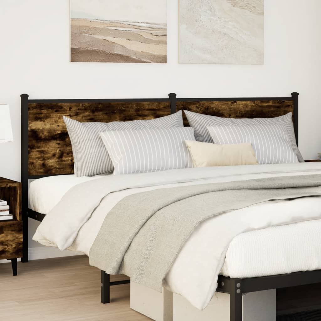 Replacement Headboard Smoked Oak 180 cm Wood Based Material and Steel