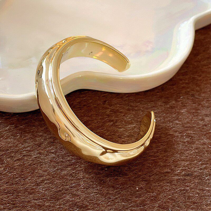 Europe and America Cross Border Wave Cold Wind Open-Ended Bracelet Simple and Exaggerated Stylish Bracelet Accessible Luxury Fancy Bracelet for Women