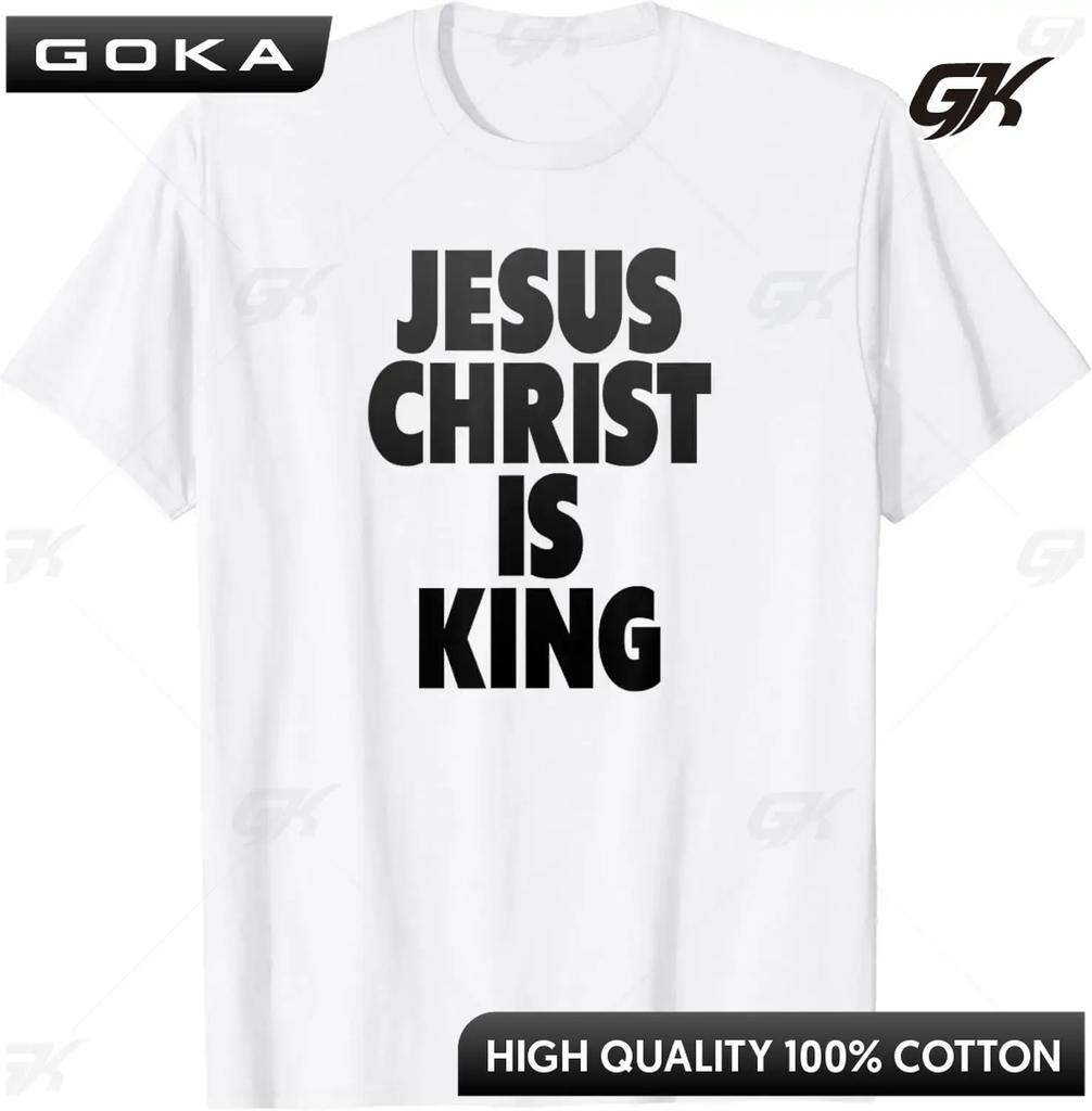 Christian Jesus Is King Design Crown TShirt Street Casual Couple Clothes  T Shirts for Unisex Clothes  Camisetas