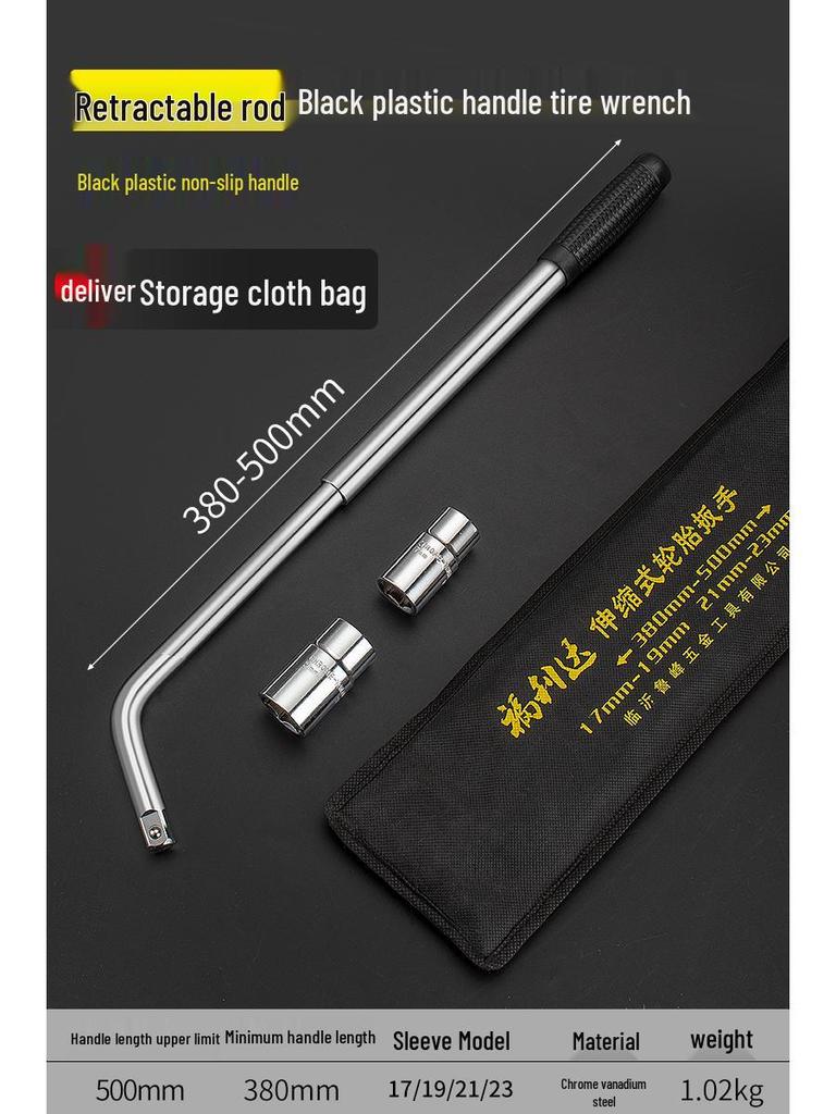 Effort-Saving Cross Tire Wrench and Socket Tool Set for Tire Changing