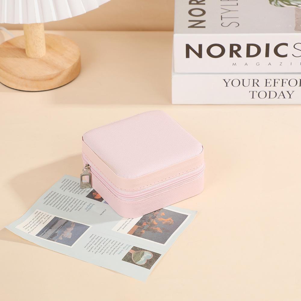 

Роскошная портативная шкатулка для колец, ожерелий и сережек 10*10*5cm розовый/персиковый