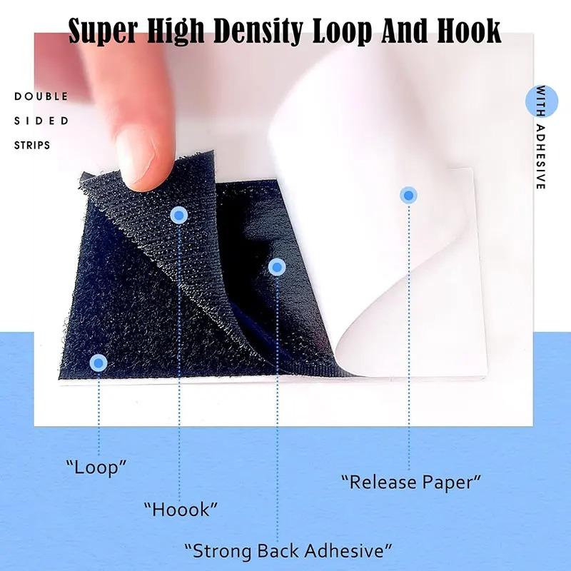10pcs Self Adhesive Hook and Loop Fastener Tape Sticky Dot Double Sided Mounting Strips for Carpet Fixed Anti Skid Grip Mat
