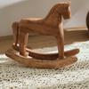 Hand Carved Wooden Rocking Horse Ornament Retro Mediterranean Style Horse Creative Desktop Decoration Commemorative Gifts