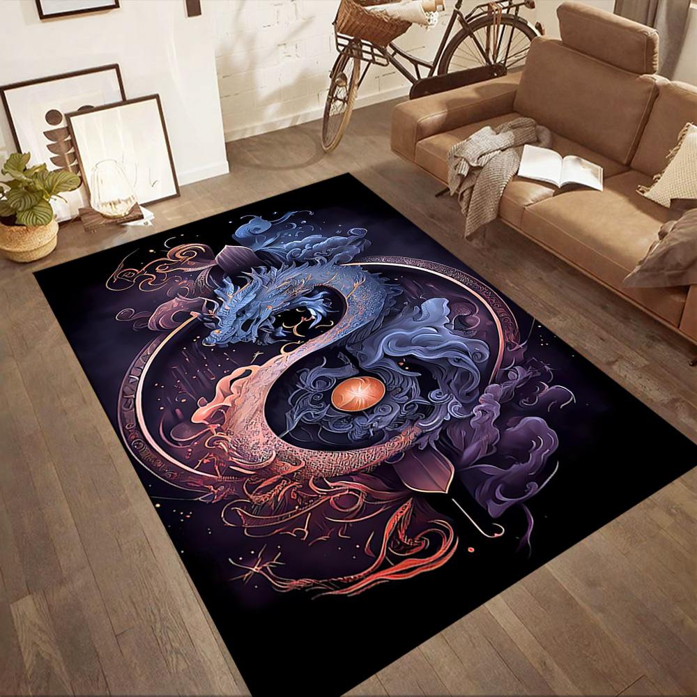 Chinese Dragon Fantasy Floor Mats for Living Room, Bedroom and Room Decoration Are Suitable for Gifts.