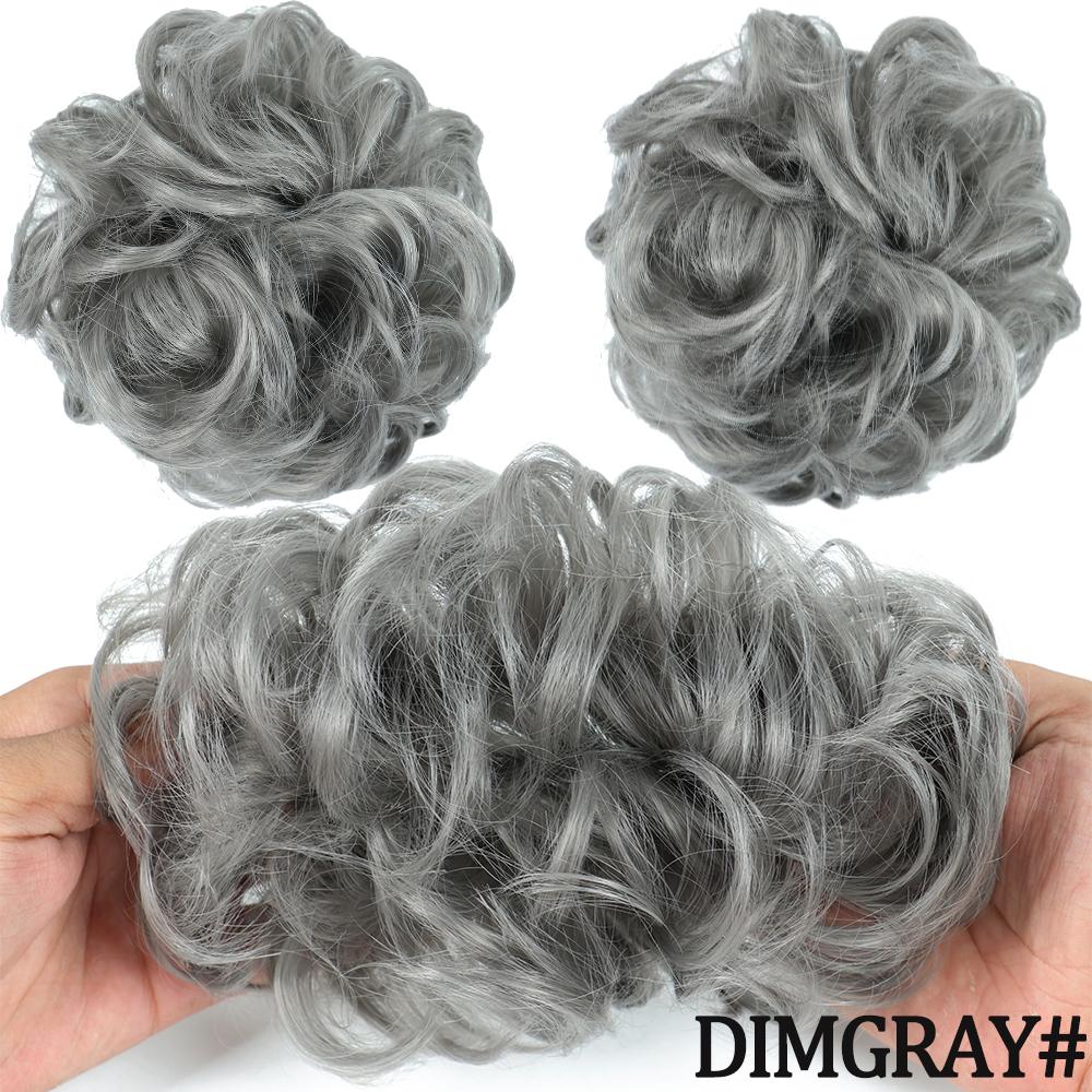MERISIHAIR Messy Synthetic Chignon Donut Bun with Elastic Band for Women Wig Hair Extensions High Temperature Fiber