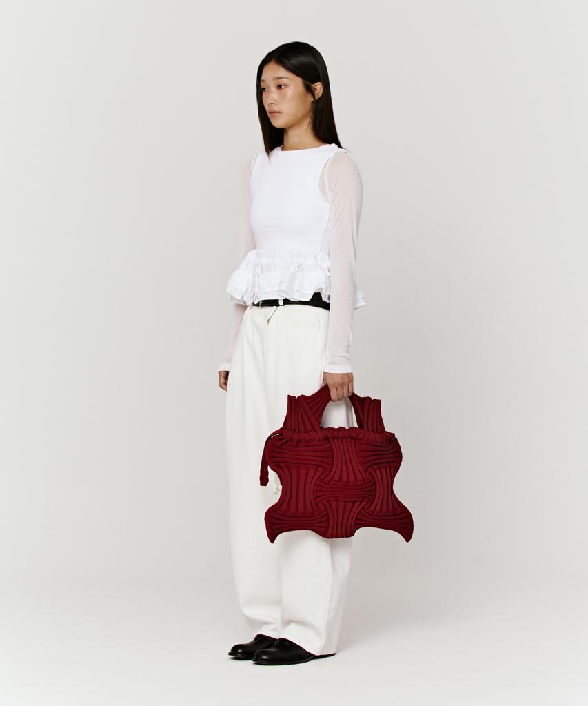 Pleatsmama Big Bow Bag Burgundy