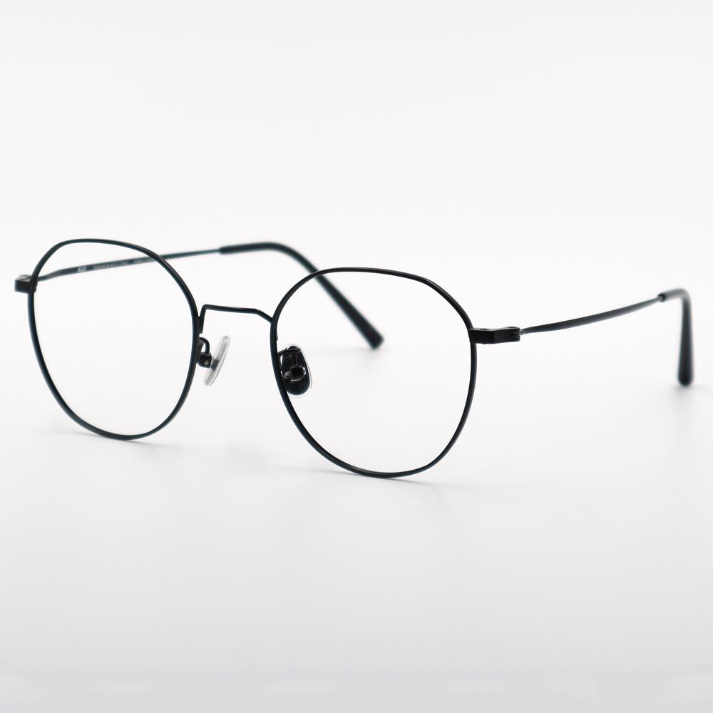Alloaiweeo [Alo Basic] Al8203 0909M Mild Square Black Metal Glasses