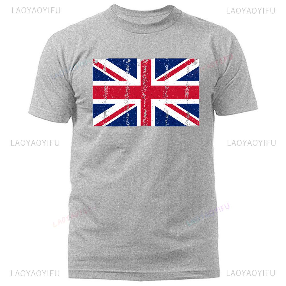 Vintage Union Flag Mens Tshirt Tshirt United Kingdom England Great British Tshirts Summer Comfort High Quality Short Sleeves