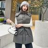Women's milk silk waist cotton vest hooded windproof sleeveless vest an outer vest