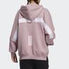 Adidas Striped Logo Patch Hooded Long Sleeve Jacket Women Jacket Magic-Purple Pink HM2811