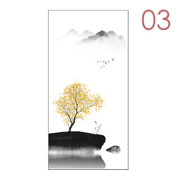Chinesische künstlerische Landschaftsmalerei Fensterfolie Undurchsichtig Statisch haftend Ohne Klebstoff Dekor Glasaufkleber Fenster-Sichtschutzfolie