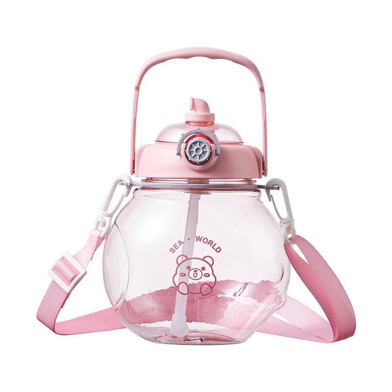 Cute pot belly cup kids outdoor water cup submarine with straw with portable space water bottle