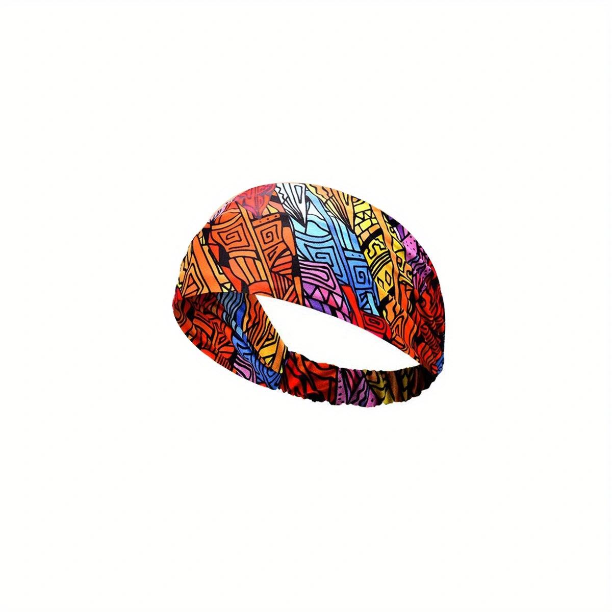 

Модная повязка на голову для йоги с принтом в стиле бохо, спортивная повязка для волос, повязка на голову для бега и фитнеса, эластичная женская повязка на голову, аксессуары для волос