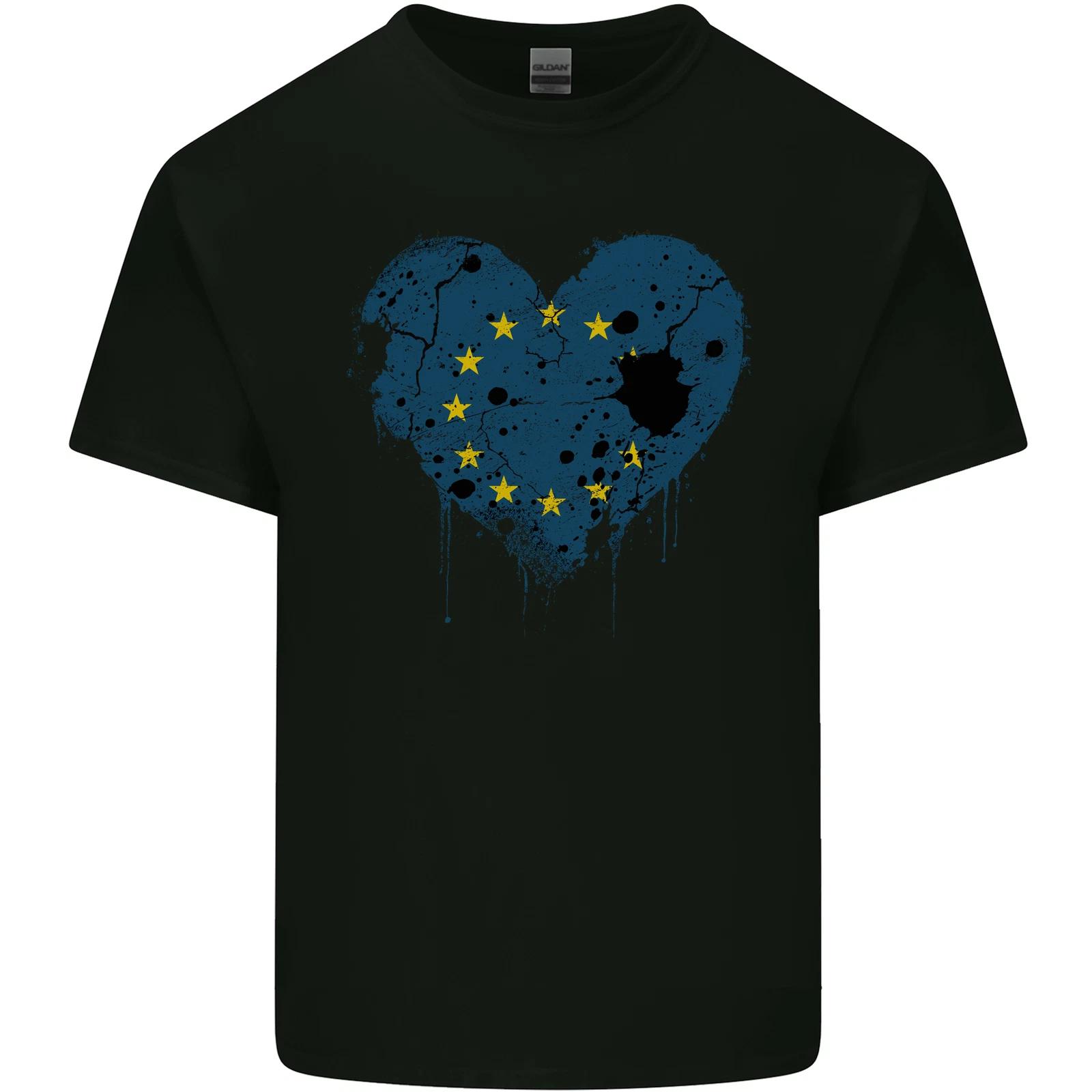 Love EU Flag European Union Flag Football Kids T-Shirt Childrens S