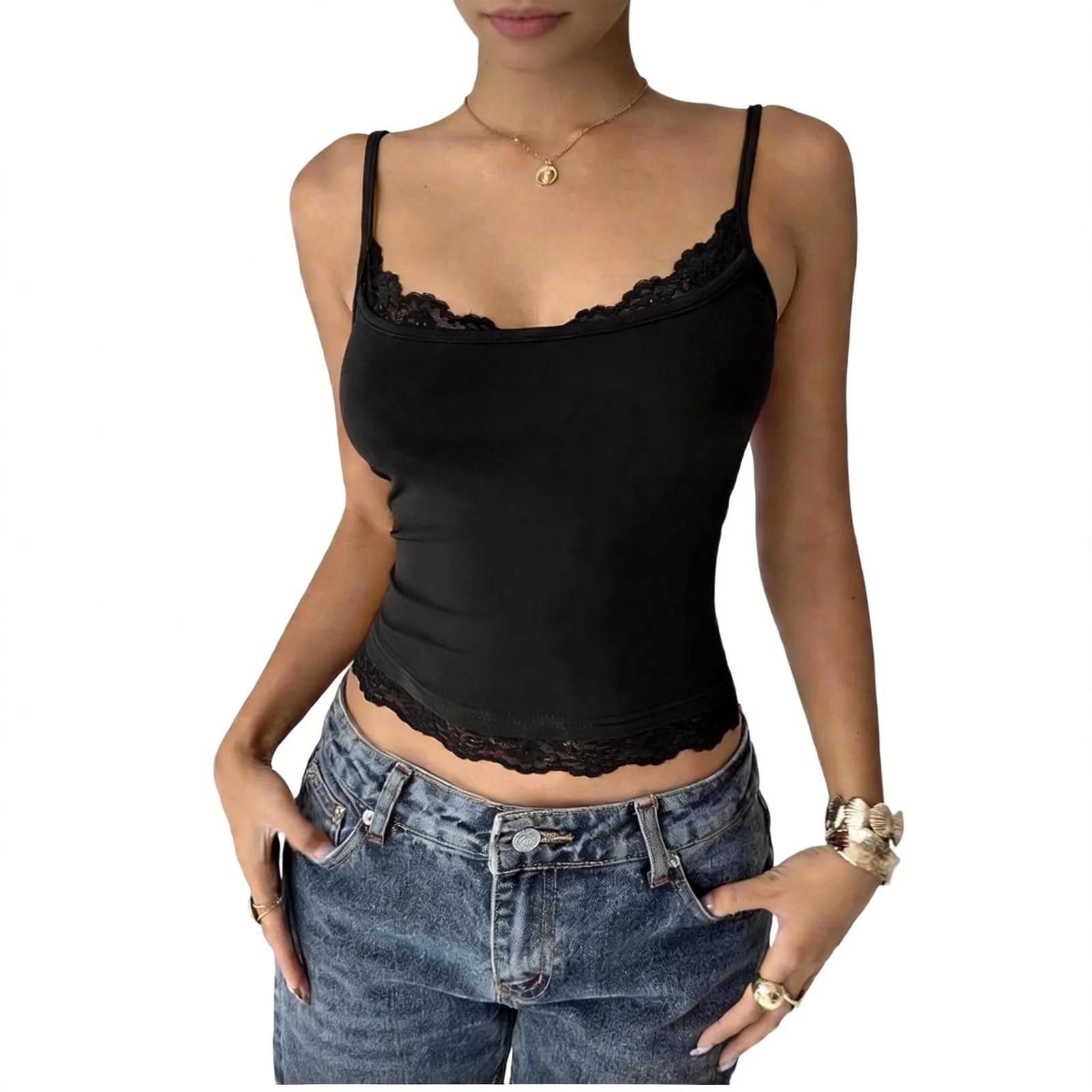 Women s Casual Sleeveless T-Shirt Top L чёрный