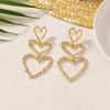 Europe and The United States Fashion Gold Color Pleated Heart Drop Earrings Ladies Personality Trend Jewelry Accessories