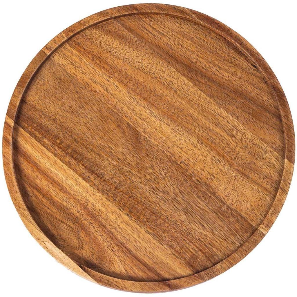 Round Wooden Tray - Modern Minimalist Style for Snacks, Dried Fruit, Dinner, Tea, and Photography