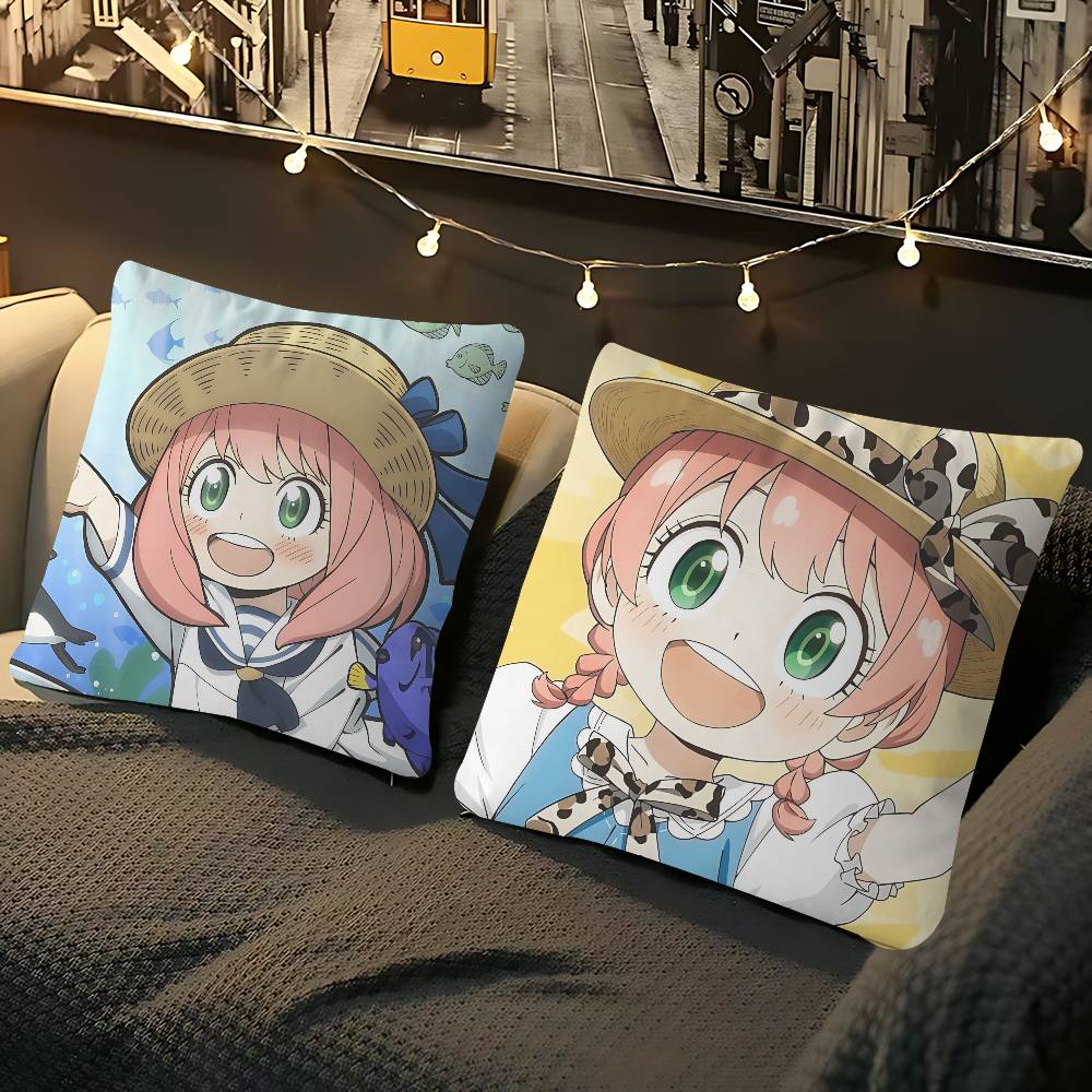 S-Spy X Anime F-Family A-Anya Kuddfodral Avtagbart Tvättbart Kuddfodral – Mjukt Linne för Alla Årstider