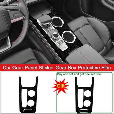 Car Interior Sticker For CHANGAN CS55 Plus 2022 2023 Car Gear Panel Sticker Gear Box Protective Film Carbon Black Accessories