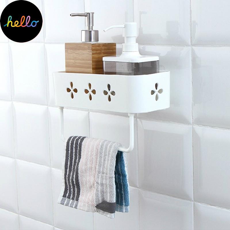 Suport de depozitare pe perete de baie Organizator tip stick Raft de duș Coș Depozitare suport pentru șampon pentru baie