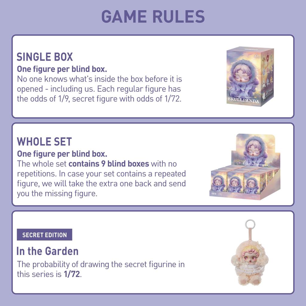 POP MART SKULLPANDA Series Plush Blind Box Random Design Action Figure Collectible Toy Home Holiday Birthday Gift for Girls and Single Box