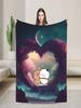 Bubu  Dudu Heart Love Flannel Blanket Winter Soft Throw Blanket for Kids Adult Bedroom Sofa Bed Cover