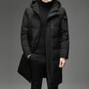 Mens Long Down Coat Winter Outdoor Jacket Thick Warm Hooded Parka Middle-Aged Men Black Gray Olive